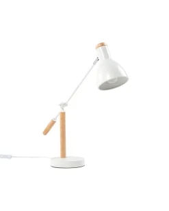 Hot Beliani Lampada da scrivania PECKOS Regolabile Metallo Bianco Bianco Marrone