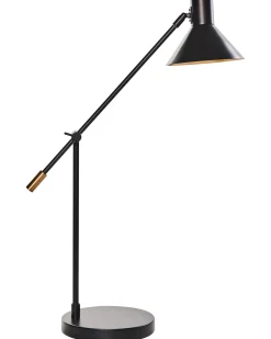 Beliani Lampada da scrivania PINKEEN Metallo Nero Nero Oro