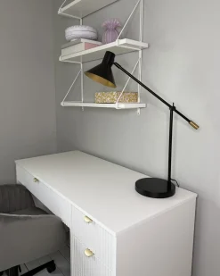 Beliani Lampada da scrivania PINKEEN Metallo Nero Nero Oro