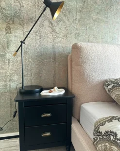 Beliani Lampada da scrivania PINKEEN Metallo Nero Nero Oro