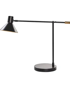 Beliani Lampada da scrivania PINKEEN Metallo Nero Nero Oro
