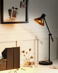Online Beliani Lampada da scrivania PINKEEN Metallo Oro Nero Oro