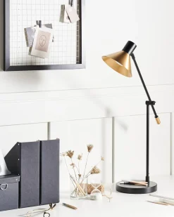 Online Beliani Lampada da scrivania PINKEEN Metallo Oro Nero Oro