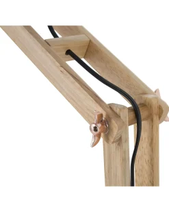 Hot Beliani Lampada da scrivania SALADO Regolabile Legno Rame Rame Marrone