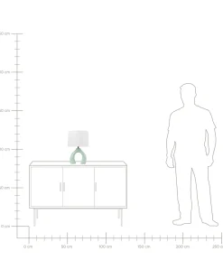 Hot Beliani Lampada da tavolo ABBIE Ceramica Verde chiaro Bianco Verde