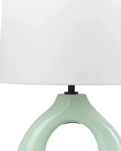 Hot Beliani Lampada da tavolo ABBIE Ceramica Verde chiaro Bianco Verde