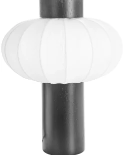 Online Beliani Lampada da tavolo ABENS Legno Nero Bianco Nero