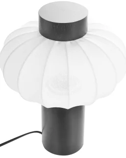 Online Beliani Lampada da tavolo ABENS Legno Nero Bianco Nero