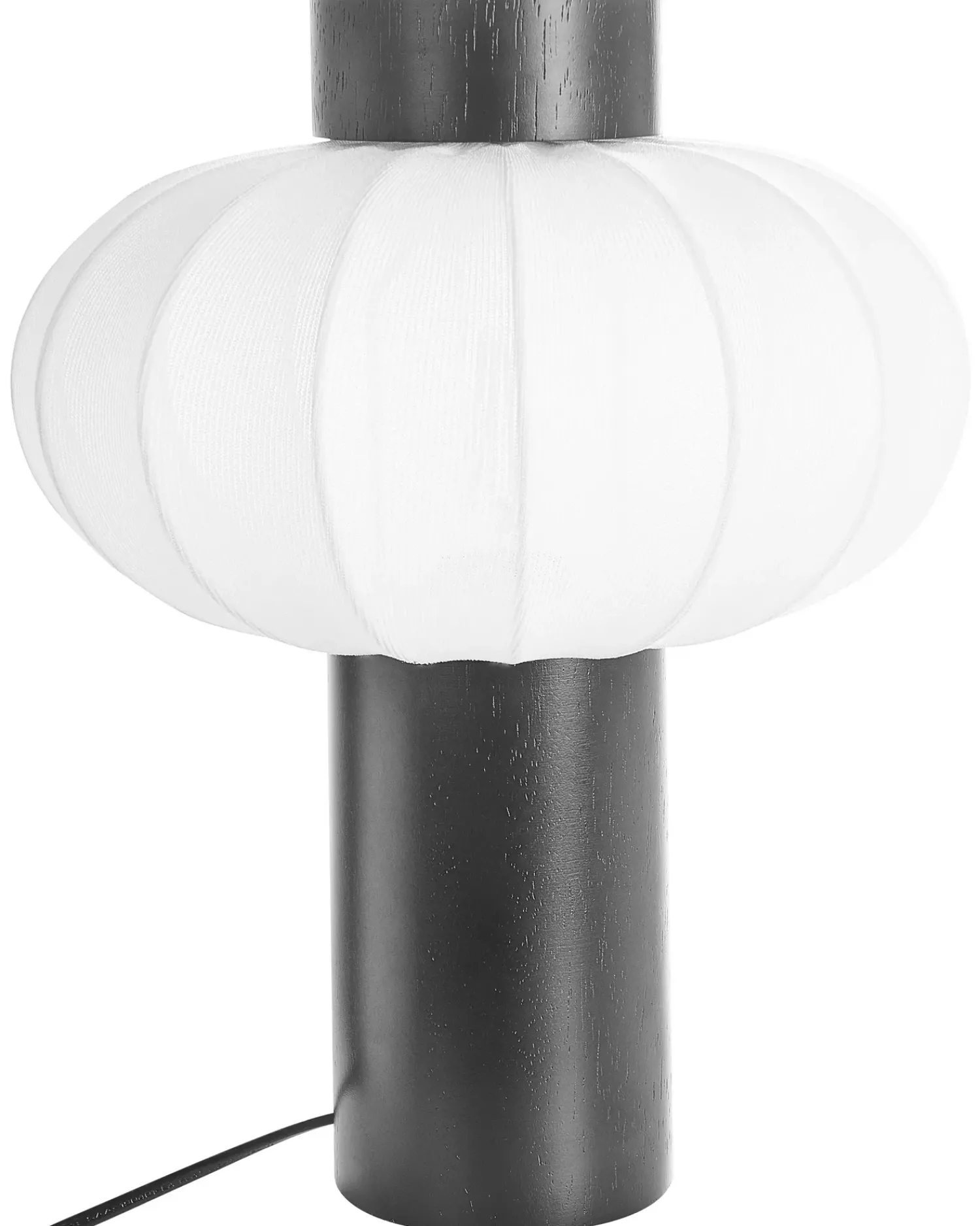 Online Beliani Lampada da tavolo ABENS Legno Nero Bianco Nero
