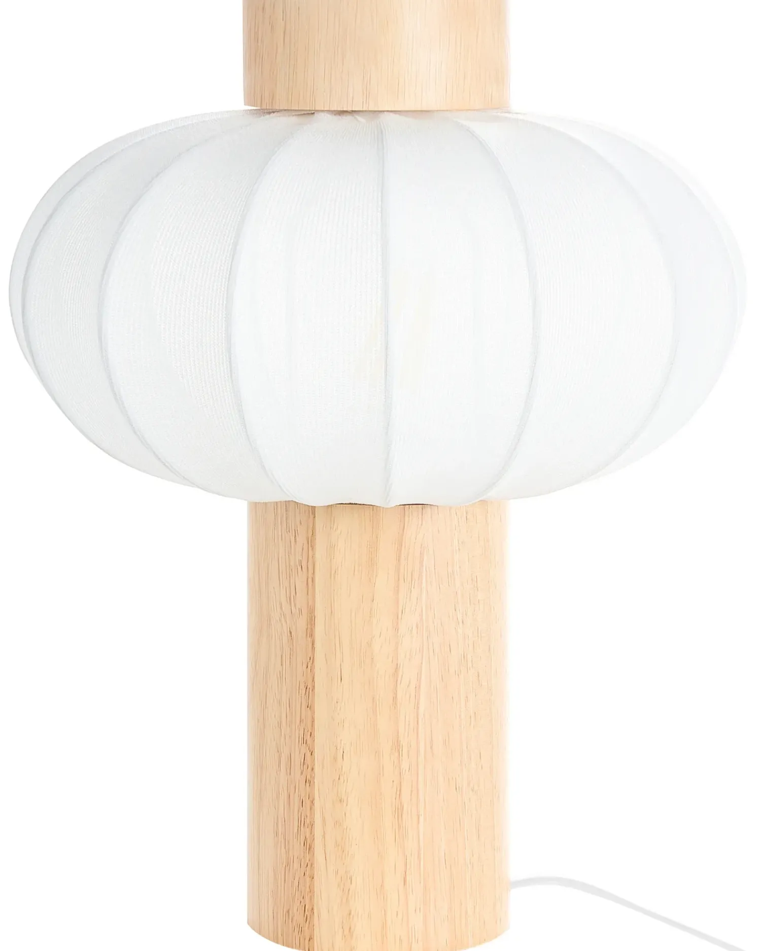 Outlet Beliani Lampada da tavolo ABENS Legno Marrone chiaro Bianco Marrone