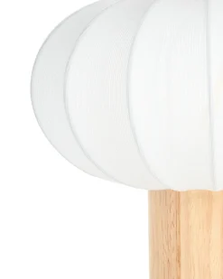 Outlet Beliani Lampada da tavolo ABENS Legno Marrone chiaro Bianco Marrone