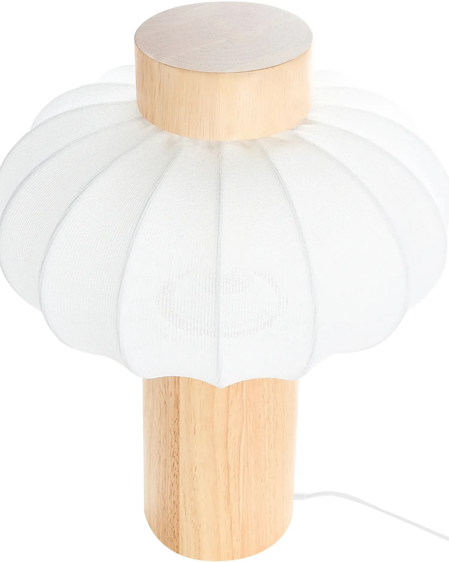 Outlet Beliani Lampada da tavolo ABENS Legno Marrone chiaro Bianco Marrone