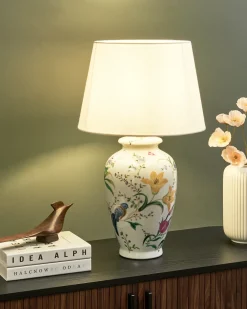 New Beliani Lampada da tavolo ACROSSO Porcellana Bianco Bianco Blu Giallo Rosa Verde