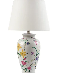 New Beliani Lampada da tavolo ACROSSO Porcellana Bianco Bianco Blu Giallo Rosa Verde