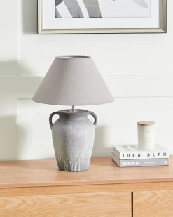 Sale Beliani Lampada da tavolo AGEFET Ceramica Grigio Beige Grigio