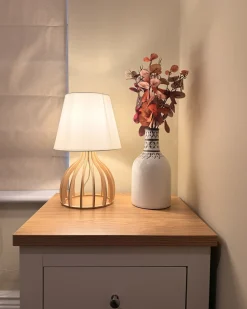 Hot Beliani Lampada da tavolo AGUEDA Marrone/Bianco Bianco Marrone