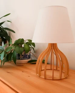 Hot Beliani Lampada da tavolo AGUEDA Marrone/Bianco Bianco Marrone