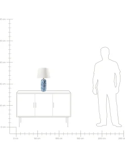 Outlet Beliani Lampada da tavolo AIBONITO Porcellana Bianco/Blu Bianco Blu
