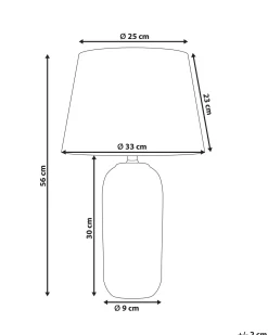 Outlet Beliani Lampada da tavolo AIBONITO Porcellana Bianco/Blu Bianco Blu