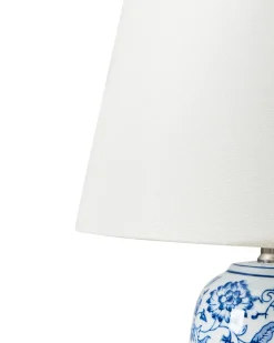 Outlet Beliani Lampada da tavolo AIBONITO Porcellana Bianco/Blu Bianco Blu