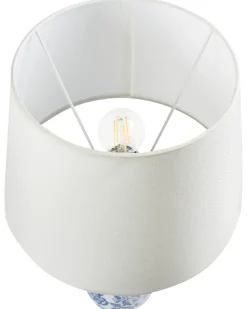 Outlet Beliani Lampada da tavolo AIBONITO Porcellana Bianco/Blu Bianco Blu