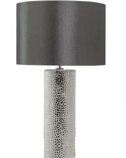 Outlet Beliani Lampada da tavolo AIKEN Porcellana Nero Argento Nero