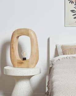 Online Beliani Lampada da tavolo AJAY Legno di mango chiaro Marrone