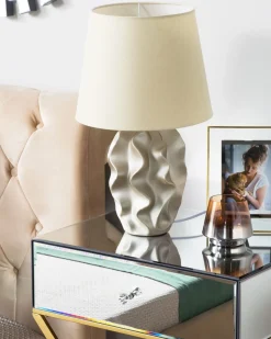 Online Beliani Lampada da tavolo ALLIKA Ceramica Oro Beige Oro