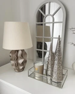 Online Beliani Lampada da tavolo ALLIKA Ceramica Oro Beige Oro