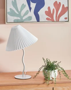 Outlet Beliani Lampada da tavolo ALWERO Metallo Bianco