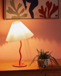 Sale Beliani Lampada da tavolo ALWERO Metallo Arancione Bianco Arancione