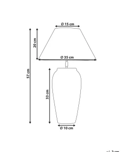 Best Beliani Lampada da tavolo AMBLO Ceramica sporco Bianco