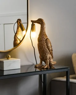 Best Beliani Lampada da tavolo Anatra ANATIS Oro Ottone Oro
