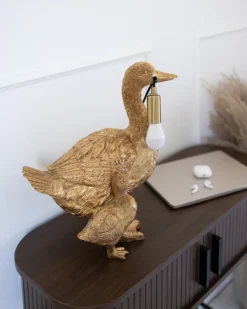Beliani Lampada da tavolo Anatra DAFFY Oro Ottone Oro
