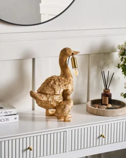 Beliani Lampada da tavolo Anatra DAFFY Oro Ottone Oro