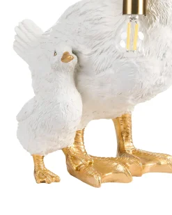 New Beliani Lampada da tavolo Anatra DAFFY Bianco Bianco Oro Ottone