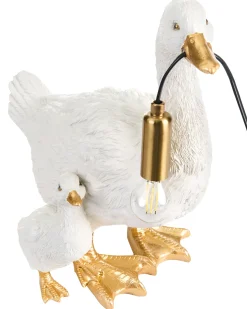 New Beliani Lampada da tavolo Anatra DAFFY Bianco Bianco Oro Ottone