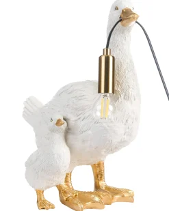 New Beliani Lampada da tavolo Anatra DAFFY Bianco Bianco Oro Ottone