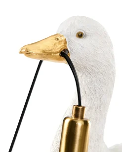 New Beliani Lampada da tavolo Anatra DAFFY Bianco Bianco Oro Ottone