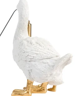 New Beliani Lampada da tavolo Anatra DAFFY Bianco Bianco Oro Ottone