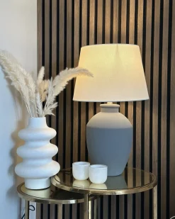 Online Beliani Lampada da tavolo ARCOS Ceramica Grigio Bianco Grigio