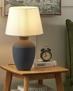 Online Beliani Lampada da tavolo ARCOS Ceramica Grigio Bianco Grigio
