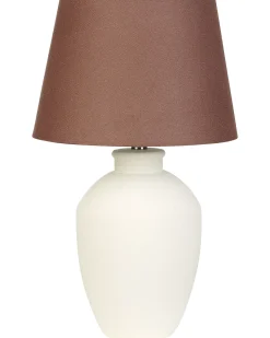 Discount Beliani Lampada da tavolo ARCOS Ceramica Bianco Bianco Marrone