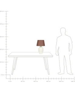 Discount Beliani Lampada da tavolo ARCOS Ceramica Bianco Bianco Marrone