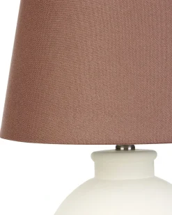 Discount Beliani Lampada da tavolo ARCOS Ceramica Bianco Bianco Marrone