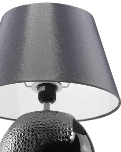Best Beliani Lampada da tavolo ARGUN Ceramica Grigio Argento Grigio Nero