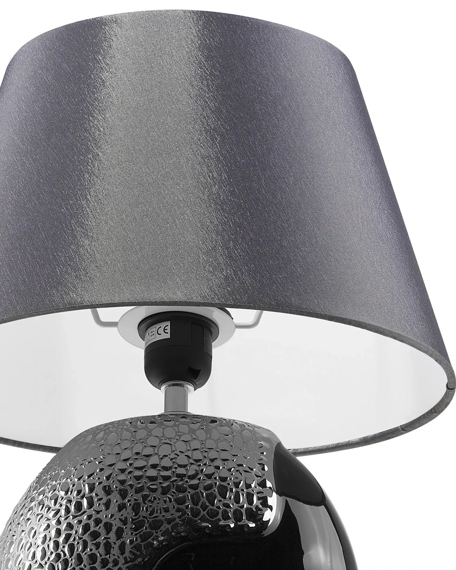 Best Beliani Lampada da tavolo ARGUN Ceramica Grigio Argento Grigio Nero