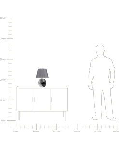 Best Beliani Lampada da tavolo ARGUN Ceramica Grigio Argento Grigio Nero