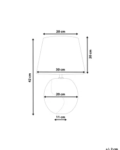 Best Beliani Lampada da tavolo ARGUN Ceramica Grigio Argento Grigio Nero
