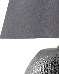 Best Beliani Lampada da tavolo ARGUN Ceramica Grigio Argento Grigio Nero